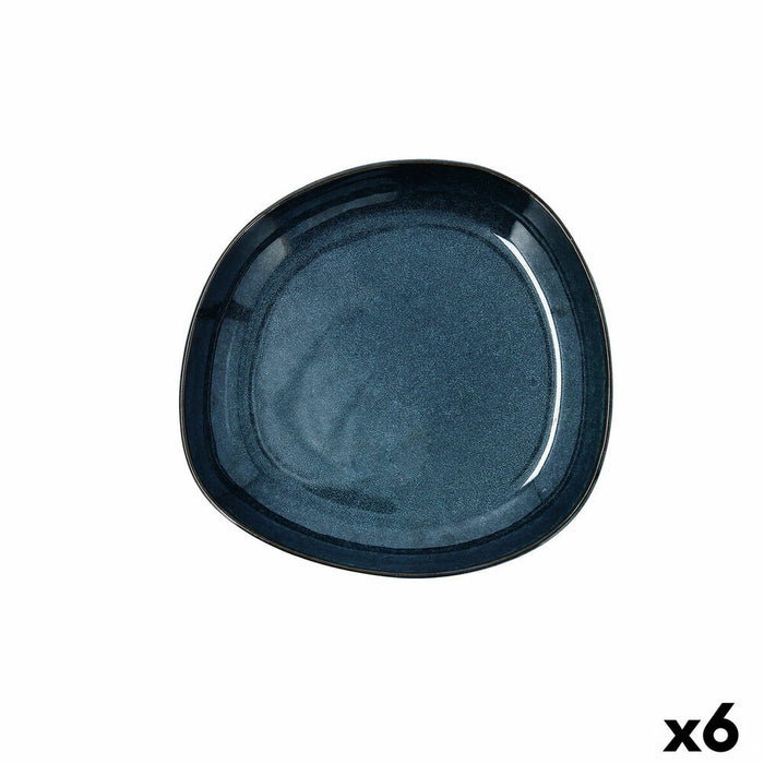 Piatto Fondo Bidasoa Ikonic Ceramica Azzurro (20,5 x 19,5 x 3,3 cm) (Pack 6x)