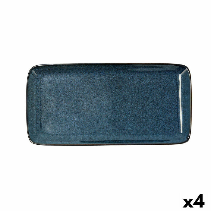Teglia da Cucina Bidasoa Ikonic Ceramica Azzurro (28 x 14 cm) (Pack 4x)
