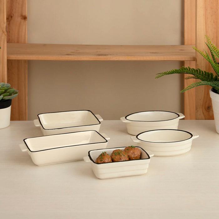 Pote Quid Coconut Ceramic Branco (23 x 11 x 4,5 cm) (Pack 12x)