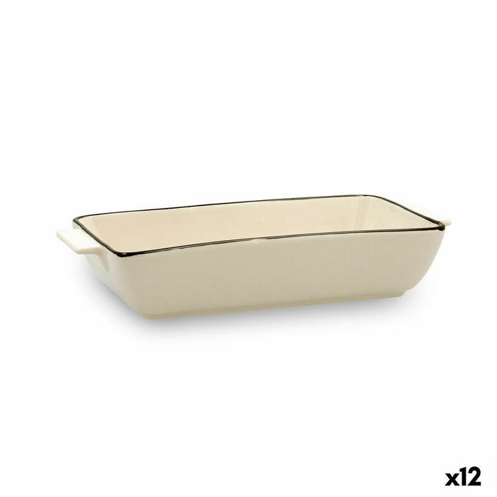 Pote Quid Coconut Ceramic Branco (23 x 11 x 4,5 cm) (Pack 12x)