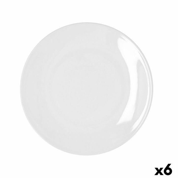 Piatto da pranzo Bidasoa Glacial Coupe Bianco Ceramica 25 cm (6 Unità) (Pack 6x)