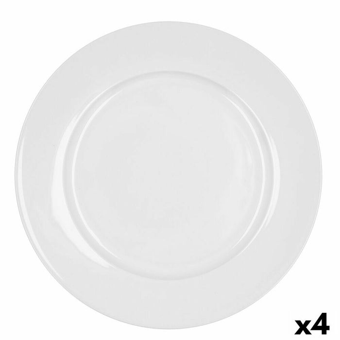 Piatto da pranzo Bidasoa Glacial Ala Ancha Bianco Ceramica Ø 30 cm (4 Unità) (Pack 4x)