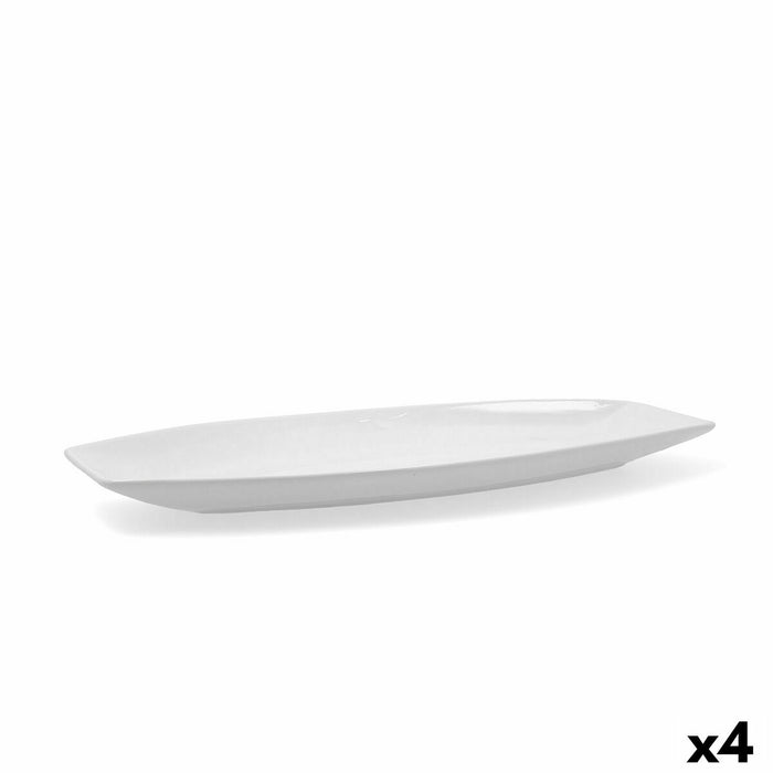 Bandeja de Horno Quid Gastro Cerámica Blanca (40 x 17,5 x 3,5 cm) (Pack 4x)