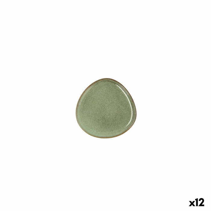 Prato de Jantar Bidasoa Ikonic Cerâmica Verde 11 x 11 cm (12 Unidades) (Pack 12x)