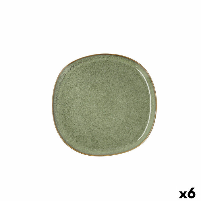 Piatto da pranzo Bidasoa Ikonic Verde Ceramica 20,2 x 19,7 cm (6 Unità) (Pack 6x)