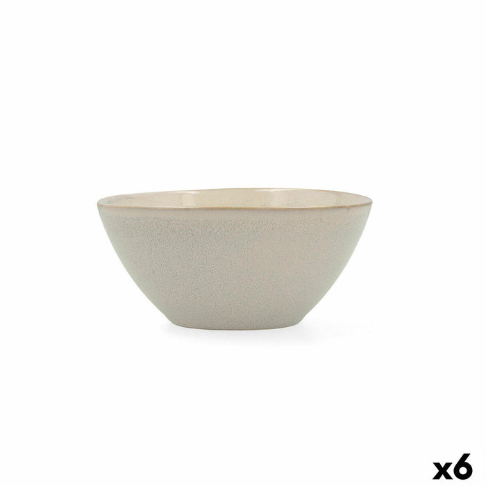 Ciotola Bidasoa Ikonic Ceramica Bianco (15,8 x 15 x 7 cm) (Pack 6x)