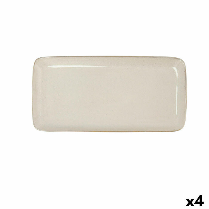 Teglia da Cucina Bidasoa Ikonic Bianco Ceramica 28 x 14 cm (Pack 4x)