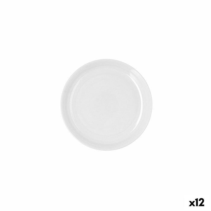 Plato Llano Ariane Artesanal Cerámica Blanco Ø 21 cm (12 Uds)