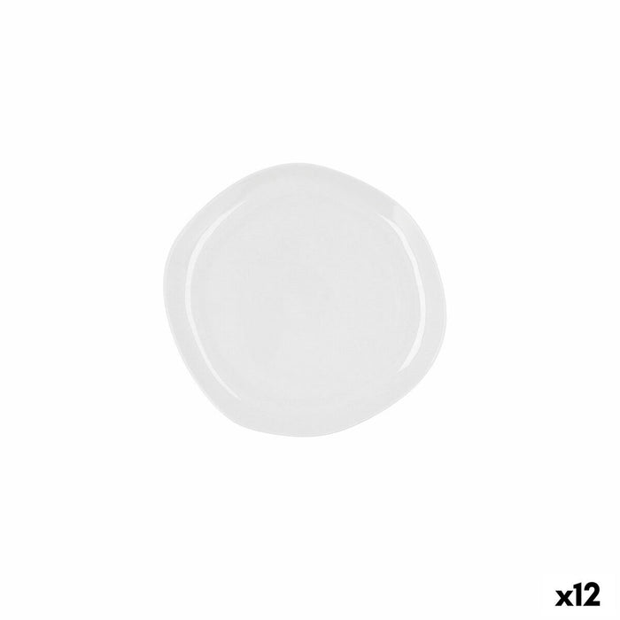 Prato Plano Ariane Earth Ceramic Branco Ø 21 cm (12 Unidades)
