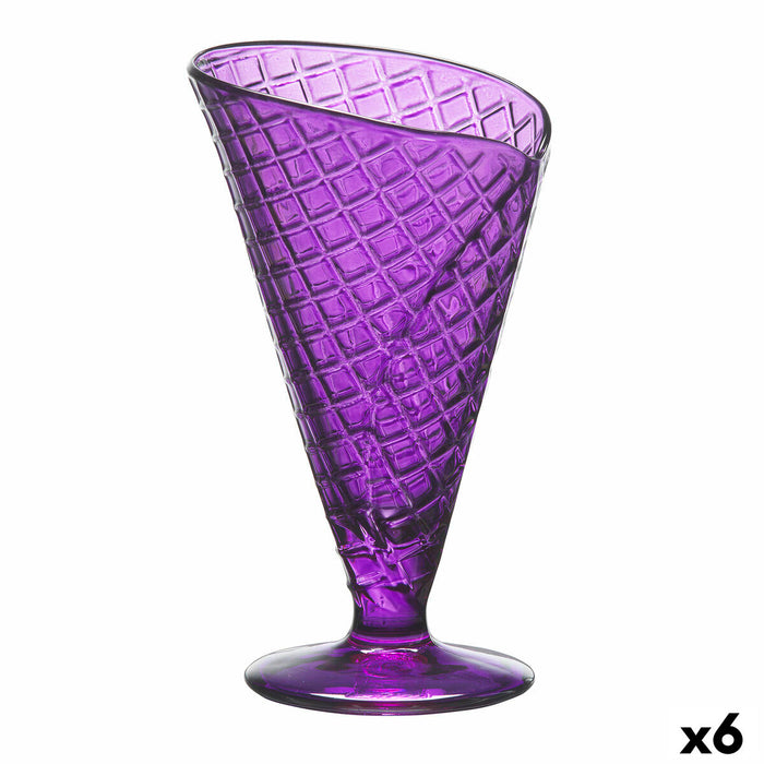 Coppa per Gelati e Frullati Gelato Violetta Vetro 210 ml (6 Unità)