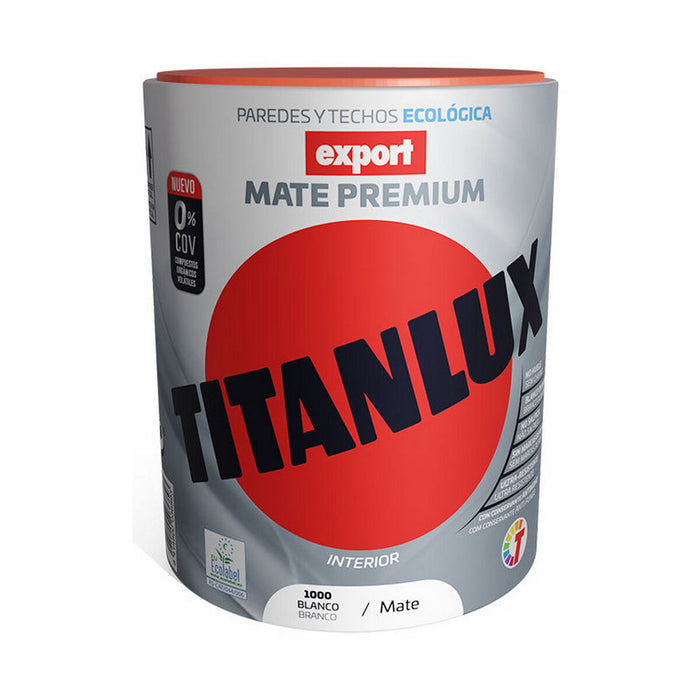 Pintura Vinílica Titanlux Export f31110034 Techo Pared Lavable Blanco 750 ml Mat