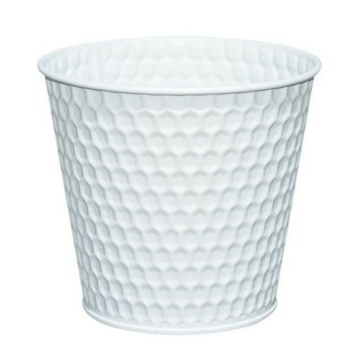 Vaso de metal branco Versa Zink 14 x 12,5 x 14 cm