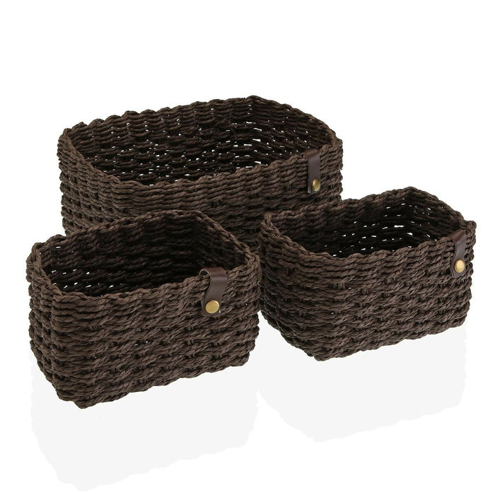 Juego de cestas para verter papel marrón 19 x 12 x 26 cm