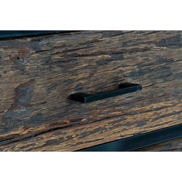 Scaffale DKD Home Decor Nero Naturale Marrone scuro Metallo Legno Riciclato Legno di mango 100 x 37 x 180 cm