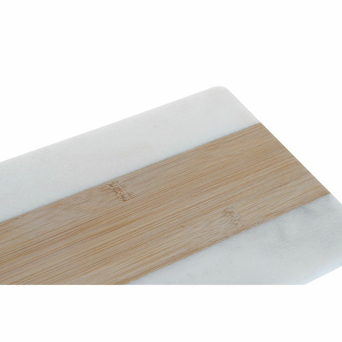 Tábua de cortar DKD Home Decor Natural Branco Bambu Mármore Plástico Retangular 38 x 18 x 1 cm