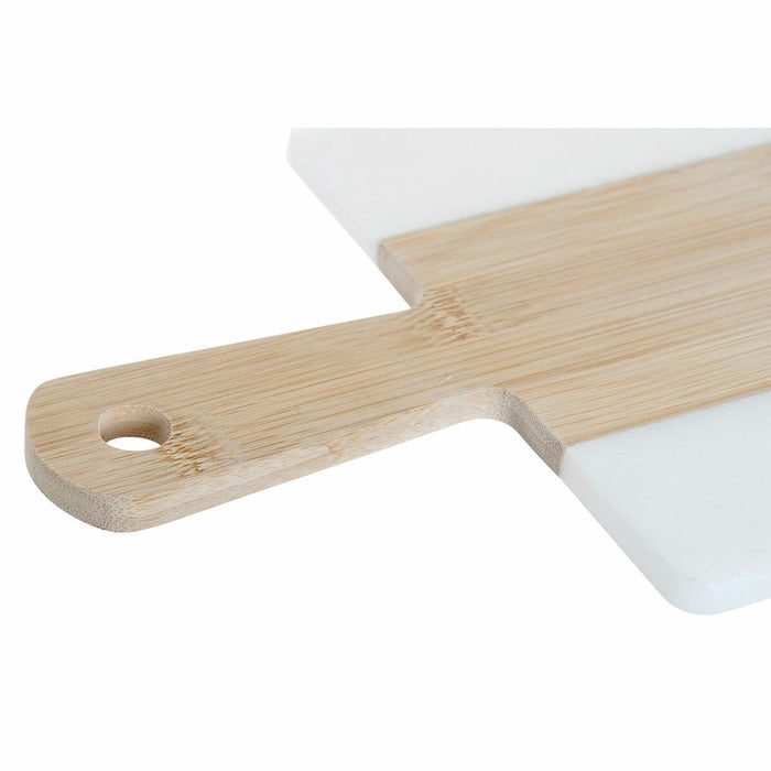 Tábua de cortar DKD Home Decor Natural Branco Bambu Mármore Plástico Retangular 38 x 18 x 1 cm