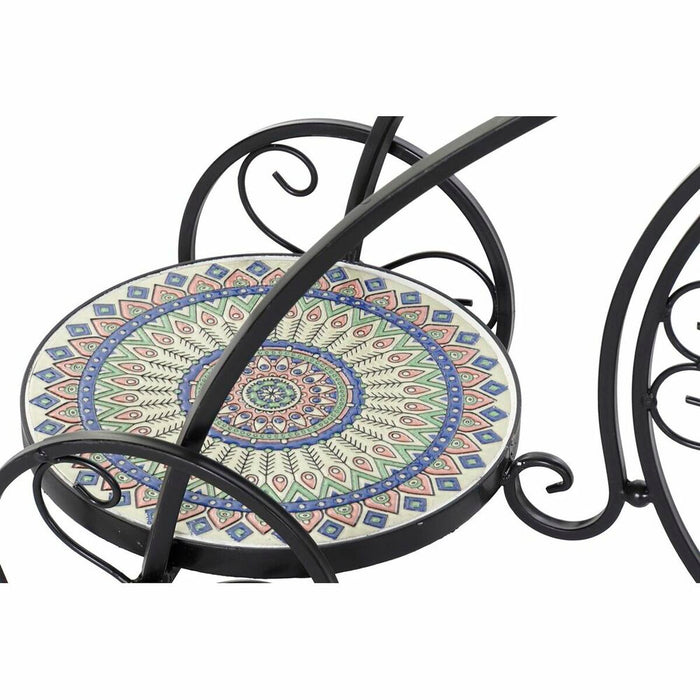 Vaso DKD Home Decor Bicicletta Ceramica Mosaico Nero Forjare (70 x 28 x 57 cm)
