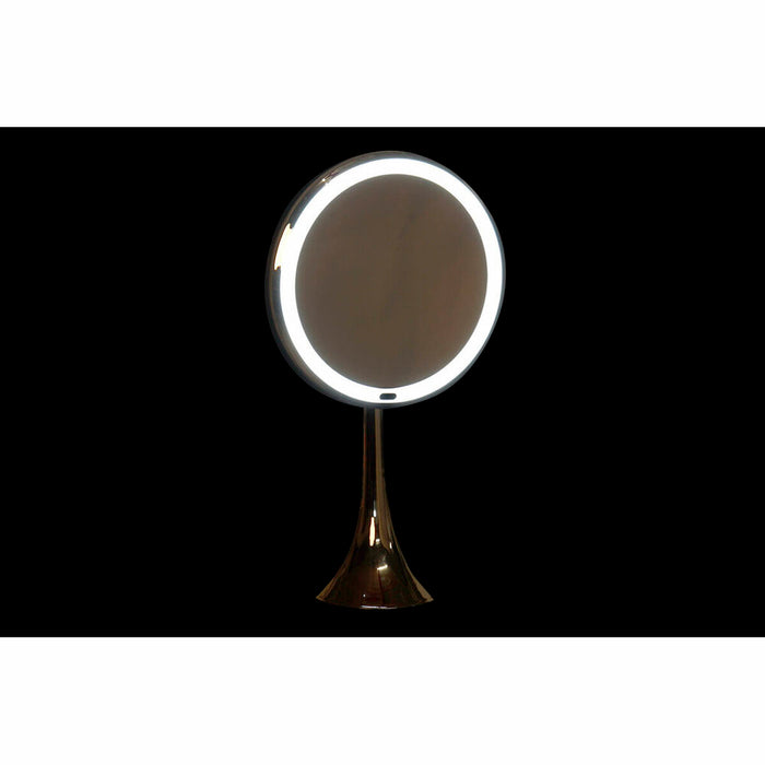 Espejo de aumento con LED DKD Home Decor Metal plateado 20 x 11 x 37 cm