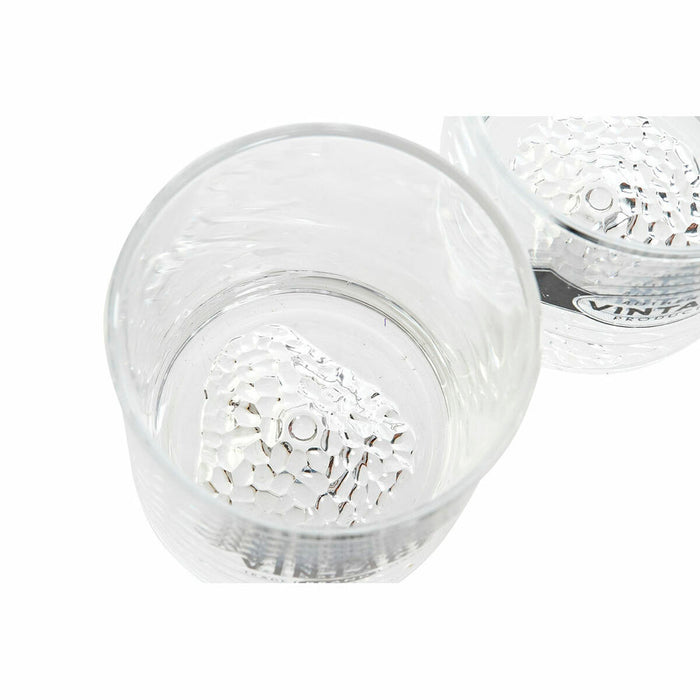 Set di Bicchieri DKD Home Decor Trasparente Grigio scuro Cristallo Pietra Plastica 6 Pezzi 320 ml