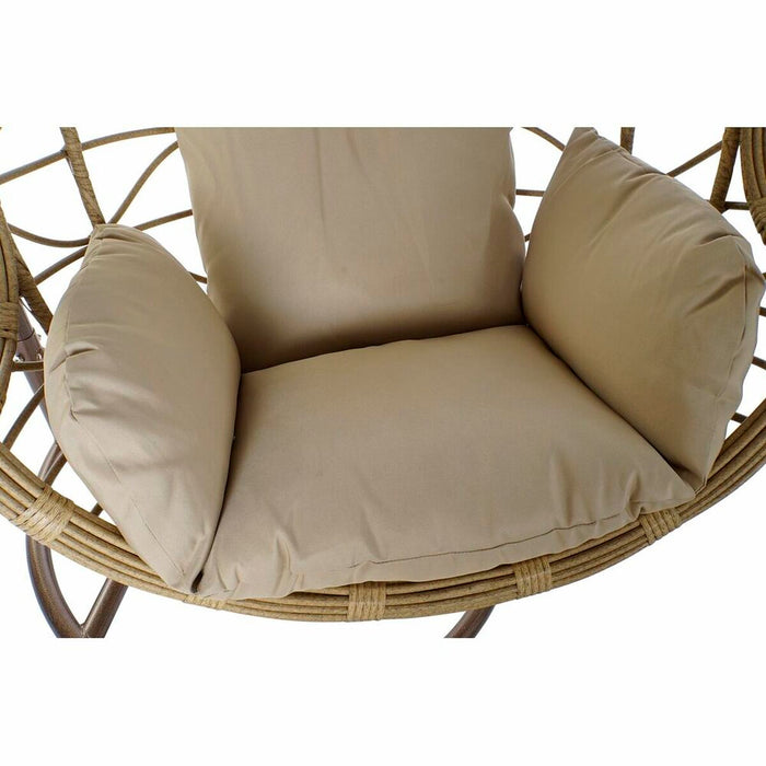 Cadeira suspensa de jardim DKD Home Decor 90 x 70 x 110 cm 105 x 75 x 226 cm vime sintético bege metal marrom