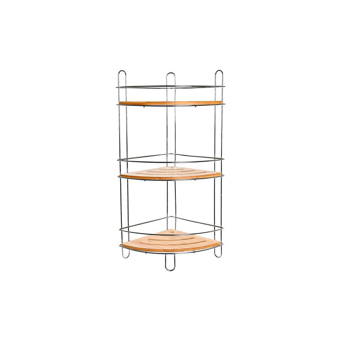 Scaffale da Bagno DKD Home Decor Bambù Alluminio Metallo cromato inossidabile Naturale 19,5 x 19,5 x 47 cm