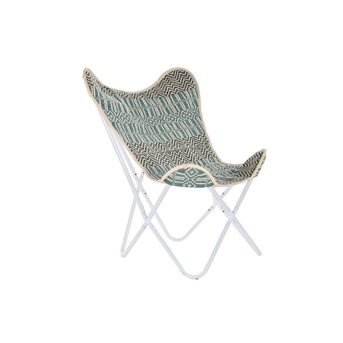 Cadeira de jardim DKD Home Decor Azul Claro Branco Verde Ferro 74 x 65 x 90 cm