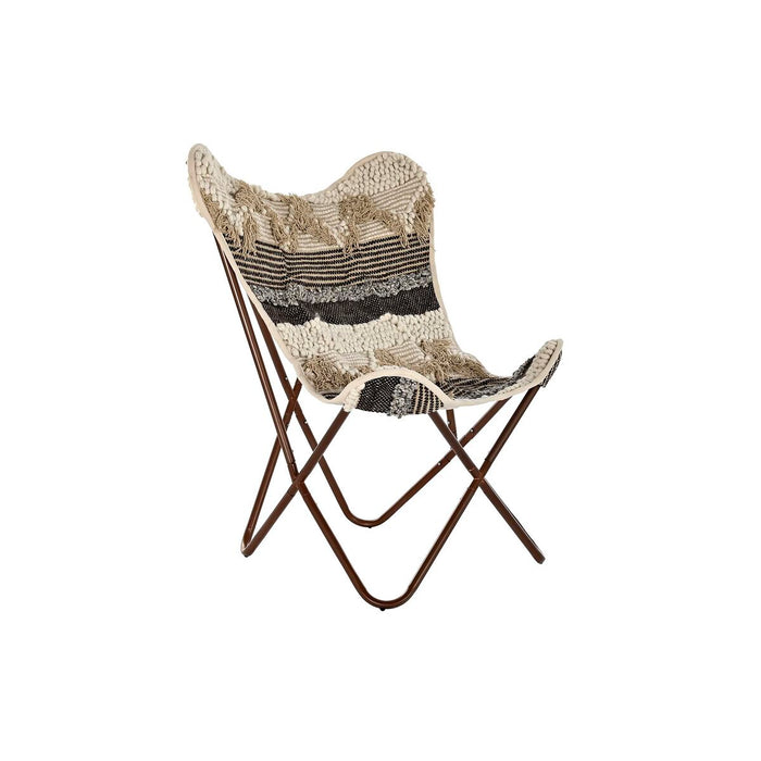 Cadeira de jardim DKD Home Decor Black Brown Cotton Iron (74 x 65 x 90 cm)