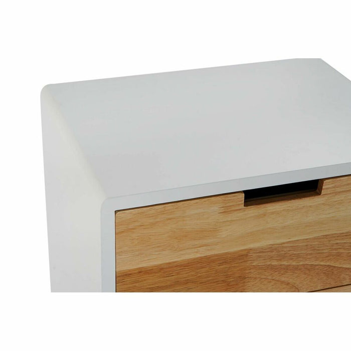 Mesita de Noche DKD Home Decor Goma Blanca Natural Madera de Paulownia Roja Granate 40 x 30 x 48 cm