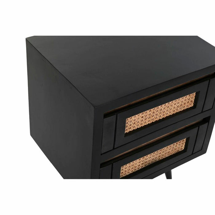 Mesa de cabeceira DKD Home Decor madeira de manga preta natural 50 x 40 x 55 cm