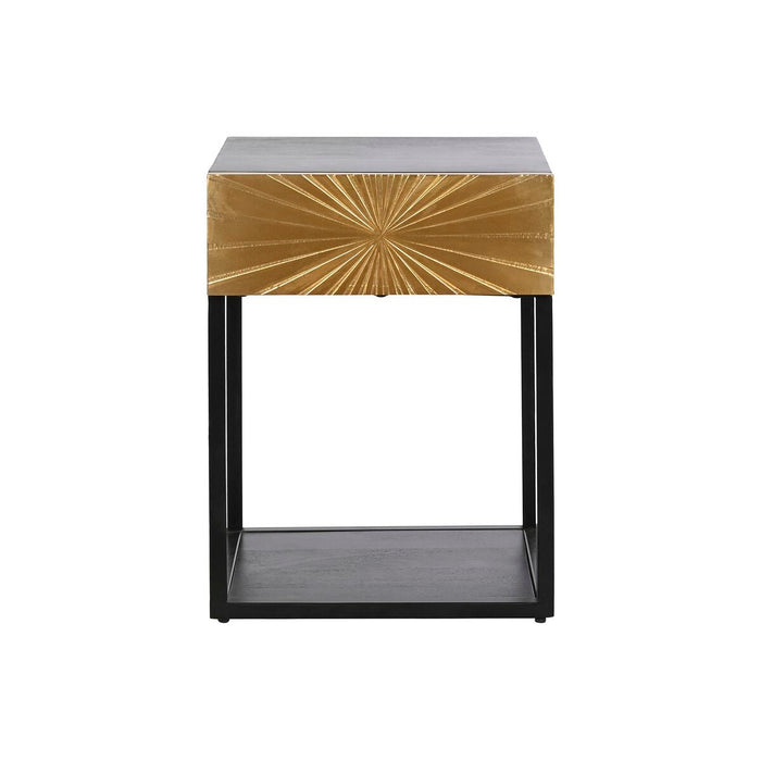 Mesa de cabeceira DKD Home Decor Dourado 35 x 40 x 55 cm Preto Metal Madeira