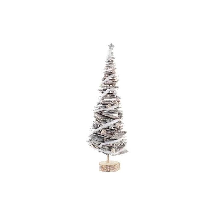 Árbol de Navidad DKD Decoración para el hogar Abedul nevado natural 34 x 34 x 102 cm