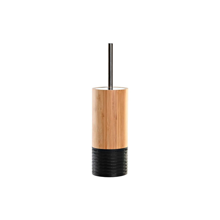 Escova sanitária para banheiro DKD Home Decor Natural Bambu Preto 10 x 10 x 36,8 cm