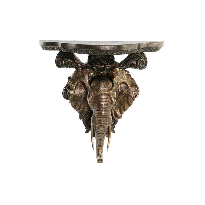 Prateleiras de resina de elefante dourado DKD Home Decor (36,5 x 16,5 x 36 cm)