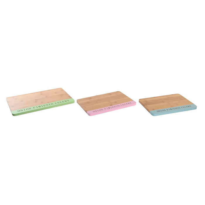 DKD Home Decor Tabla de cortar 33,5 x 22,4 x 1,2 cm Azul claro Rosa Verde