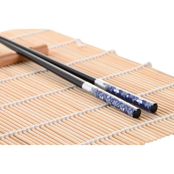 DKD Home Decor Sushi Set 14,5 x 14,5 x 31 cm Black Blue Oriental Gres (16 Piezas)