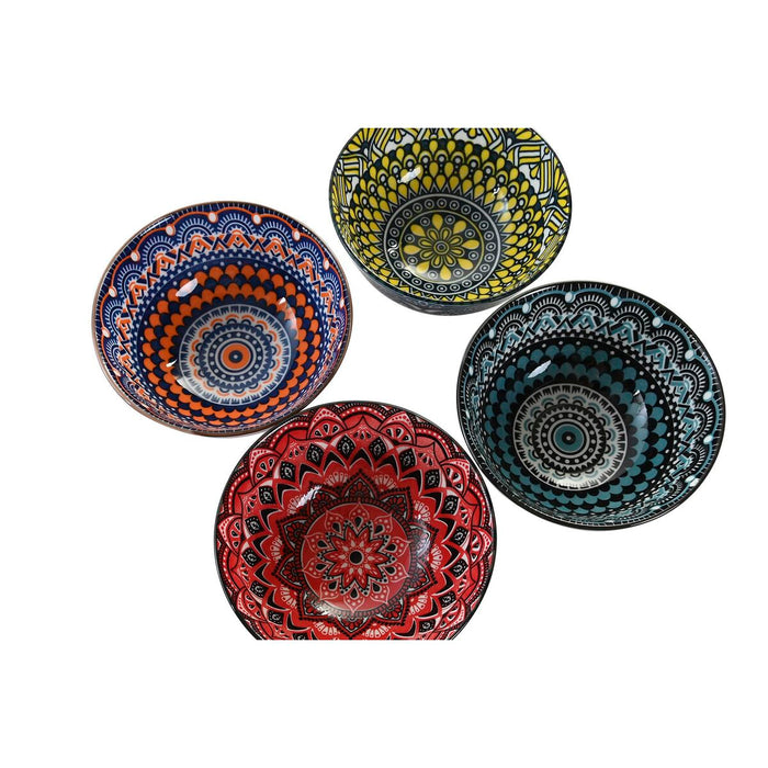 Conjunto Sushi DKD Home Decor 34 x 34 x 6,5 cm Mandala Oriental Multicolor Faiança (12 Unidades)