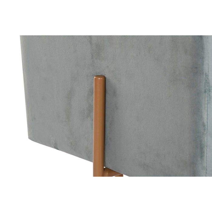 Poggiapiedi DKD Home Decor Metallo Turchese Poliestere (45 x 45 x 45 cm)