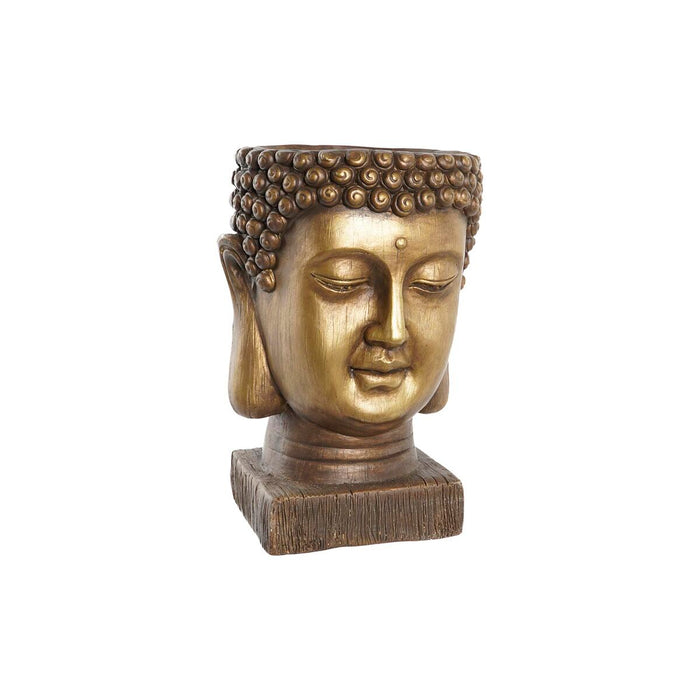 Vaso DKD Home Decor Fibra di Vetro Dorato Buddha Orientale (25 x 25 x 36 cm)