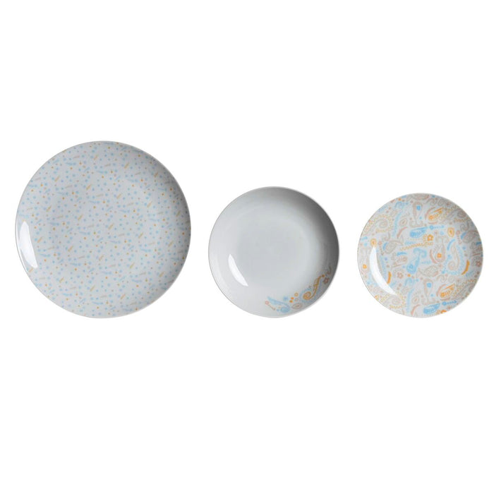 Conjunto de louças DKD Home Decor azul claro branco rosa porcelana 18 peças 27 x 27 x 3 cm
