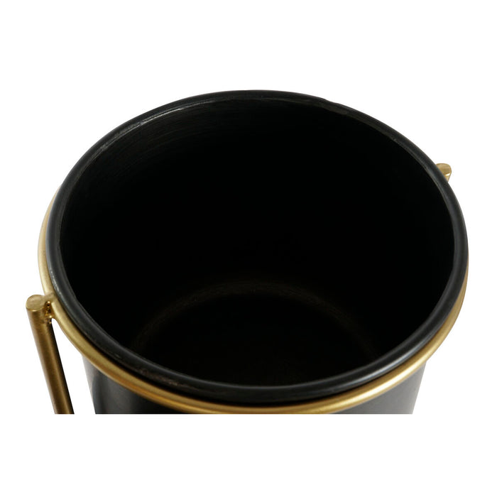 Vaso para decoração de casa DKD 30 x 21 x 80 cm Metal dourado preto