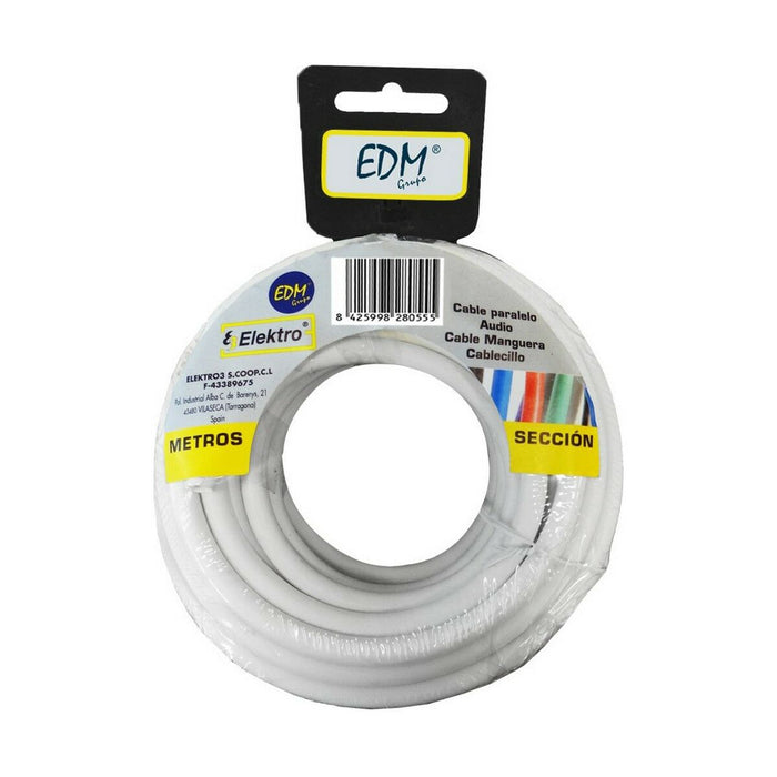 Cable EDM 2 x 0.75mm Blanco 50m