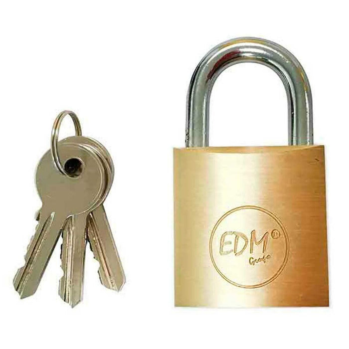 Latão simples com cadeado com chave EDM (3 x 1,7 cm)