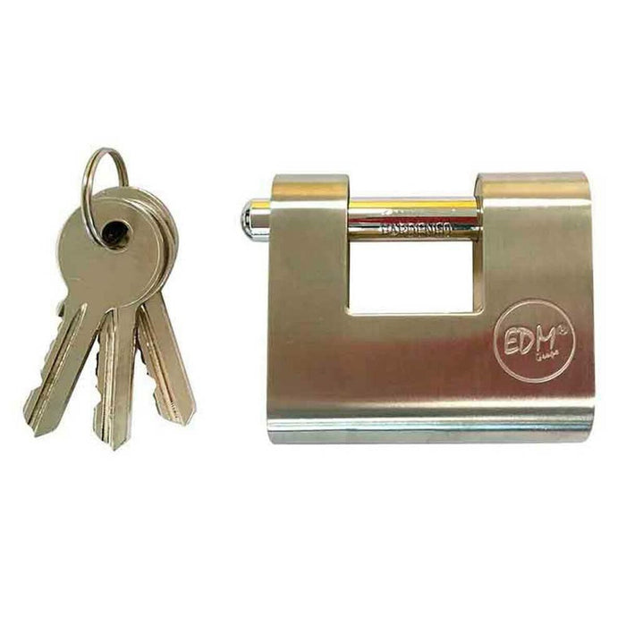 Cadeado com chave EDM Latão de Segurança (5,05 x 4,85 x 2 cm)