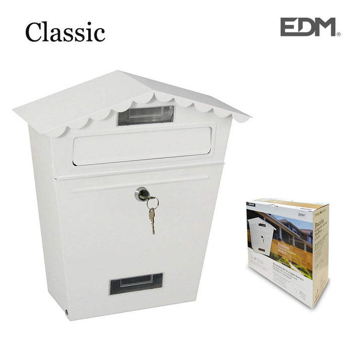 Caixa de Correio EDM Aço Branco Clássico (29,5 x 10,5 x 35,5 cm)