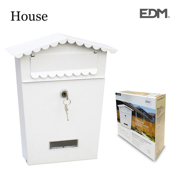 Caixa postal EDM House Steel White (21 x 6 x 30 cm)