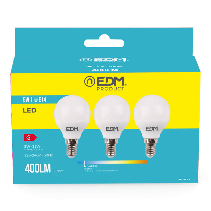 Lâmpada LED EDM 5 W E14 G 400 lm (6400K)