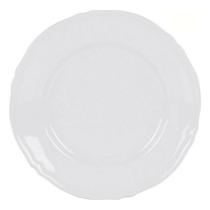 Plato de comedor Inde Feuille de porcelana blanca Ø 32 cm