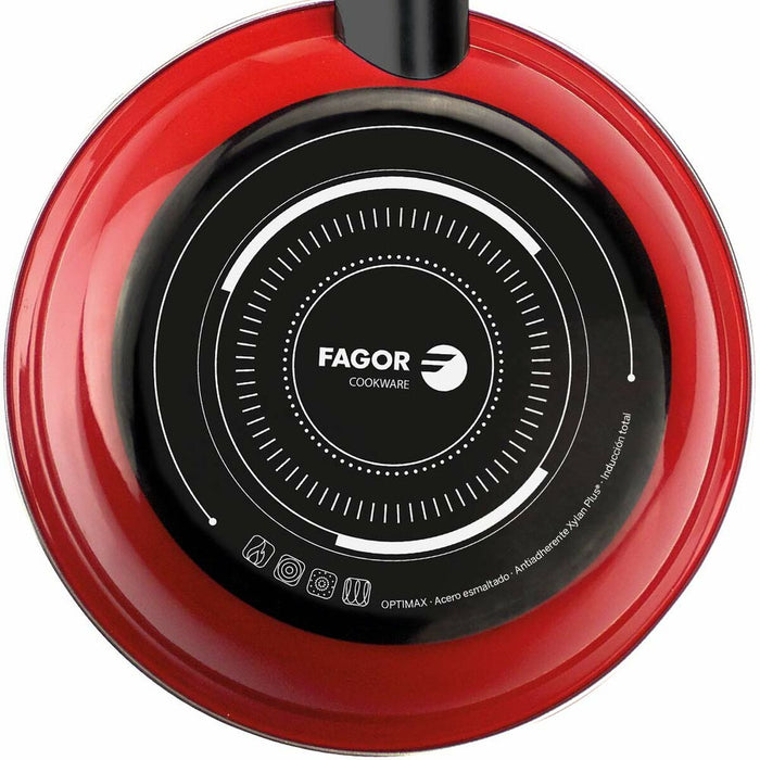 Frigideira Aço Esmaltado Vermelho Optimax FAGOR (Ø 28 cm)