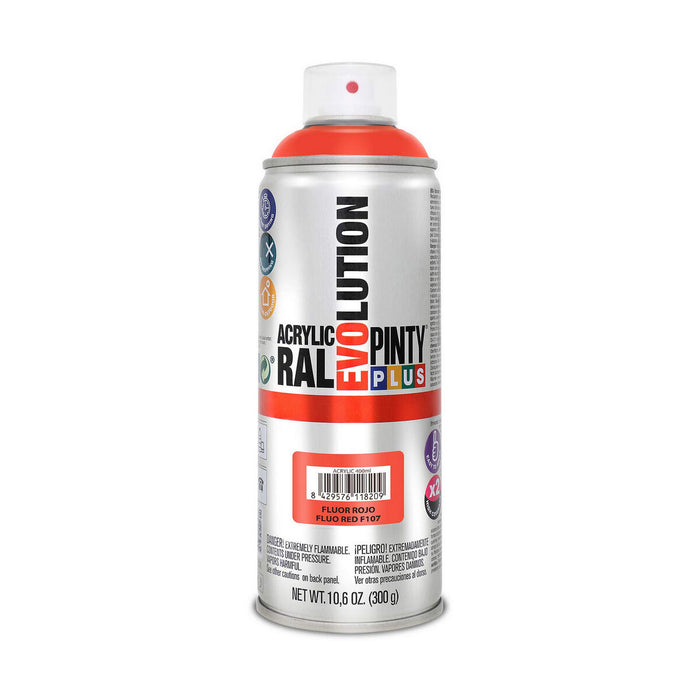 Vernice spray Pintyplus Evolution F107 400 ml Fluorescente Rosso