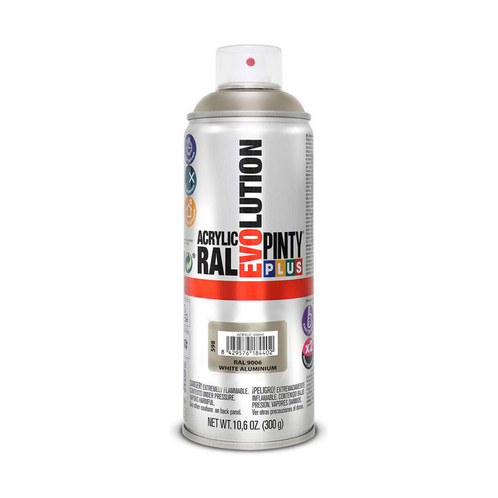 Vernice spray Pintyplus Evolution RAL 9006 400 ml White Aluminium